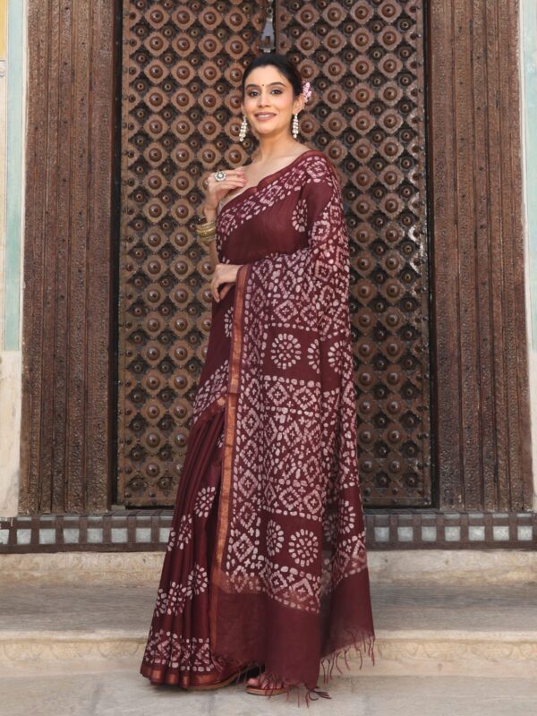 PRINT Saree - MAROON