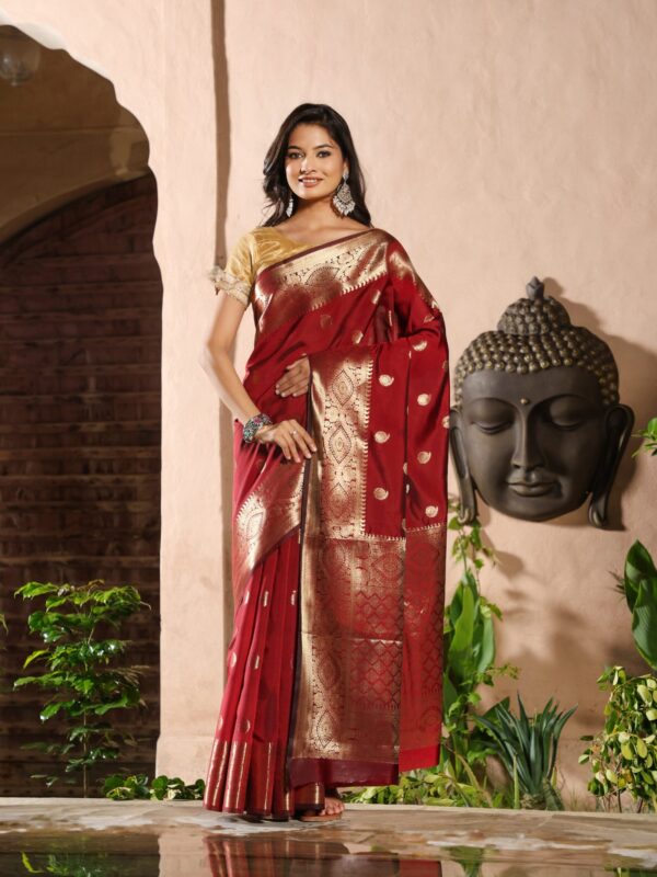 JACQUARD Saree - RED