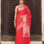 JACQUARD Saree - RED