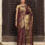JACQUARD Saree - BROWN