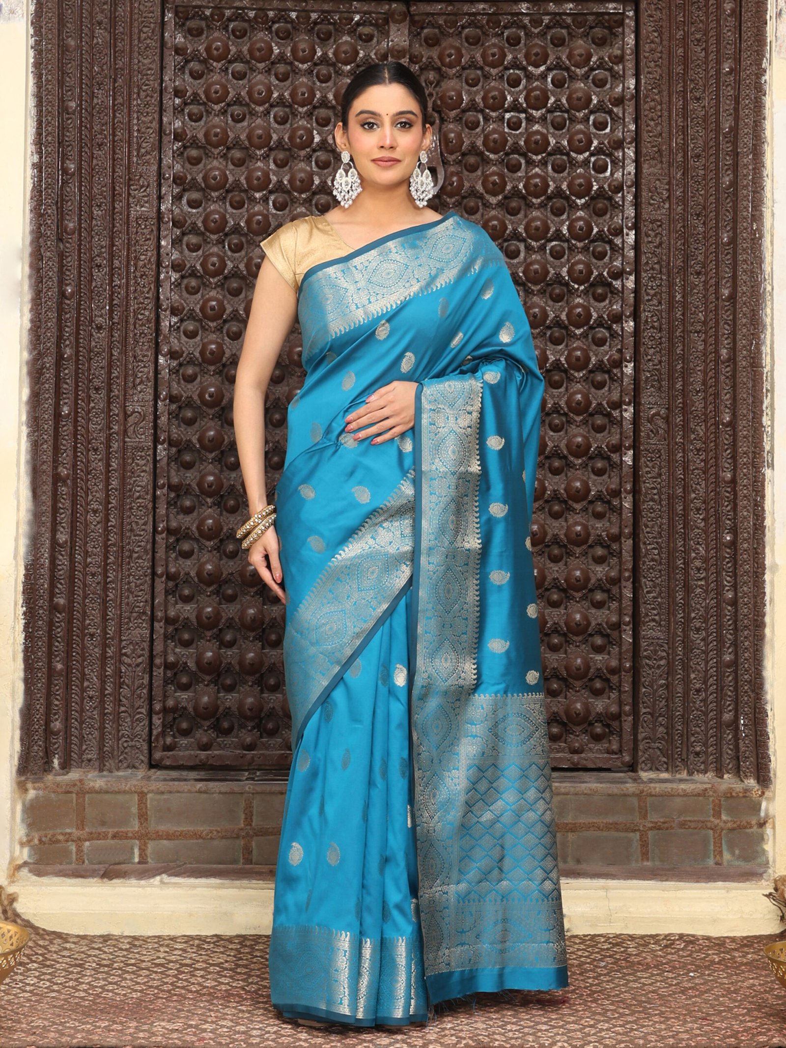 JACQUARD Saree - BLUE