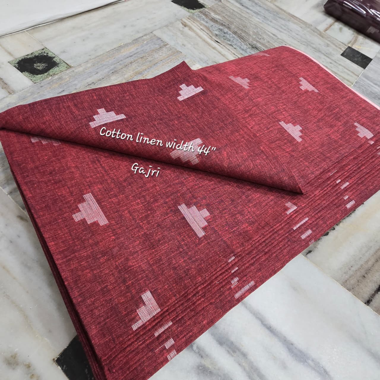 LINEN TEMPLE BUTA SHIRTING FABRIC (2 METERS)