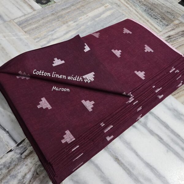 LINEN TEMPLE BUTA SHIRTING FABRIC (2 METERS)