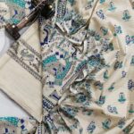 COTTON SILK HAND PRINTED UNSTITCHED DRESS MATERIAL WITH DUPATTAS