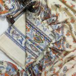 COTTON SILK HAND PRINTED UNSTITCHED DRESS MATERIAL WITH DUPATTAS