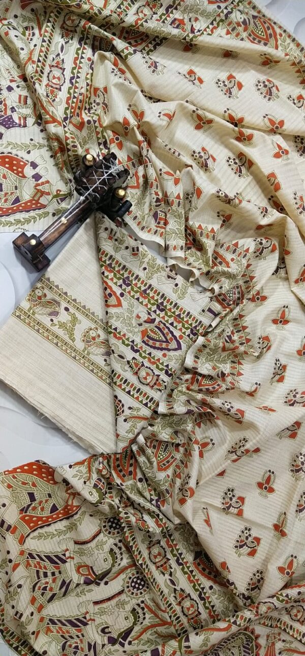 COTTON SILK HAND PRINTED UNSTITCHED DRESS MATERIAL WITH DUPATTAS