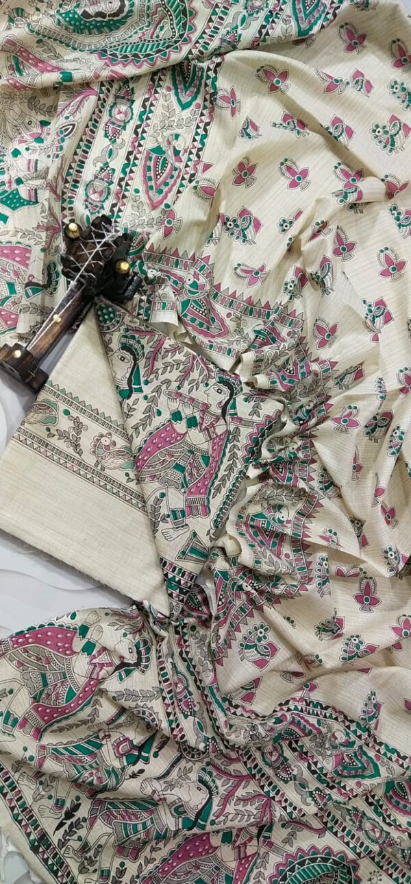COTTON SILK HAND PRINTED UNSTITCHED DRESS MATERIAL WITH DUPATTAS