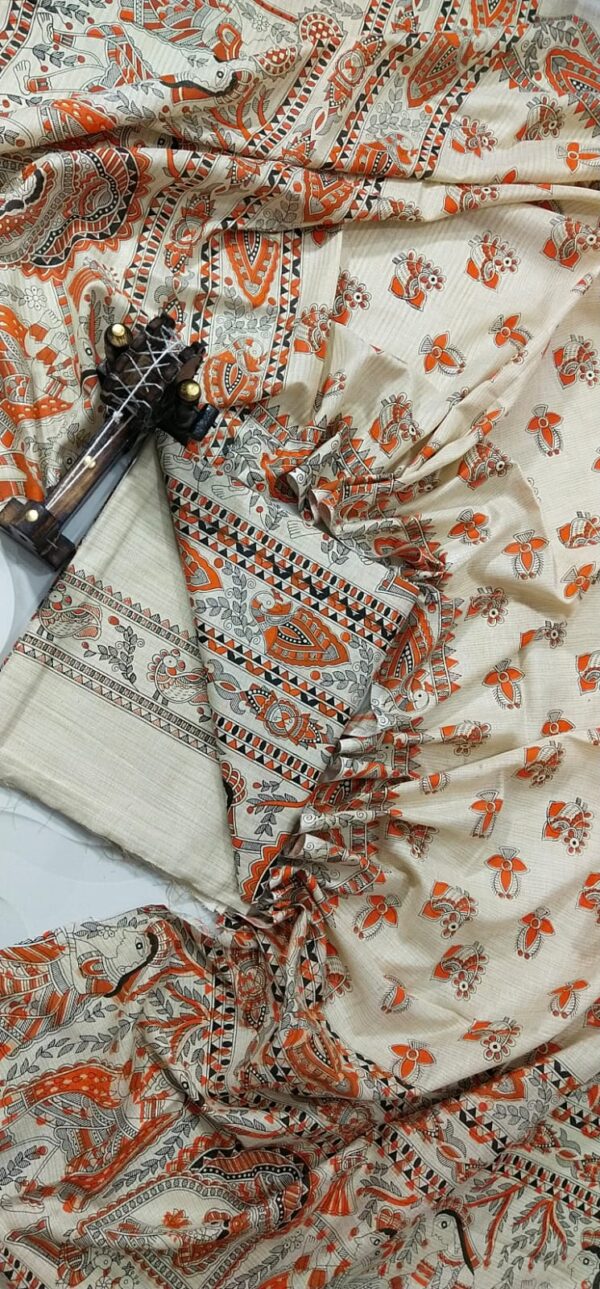 COTTON SILK HAND PRINTED UNSTITCHED DRESS MATERIAL WITH DUPATTAS