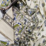 COTTON SILK HAND PRINTED UNSTITCHED DRESS MATERIAL WITH DUPATTAS