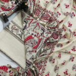 COTTON SILK HAND PRINTED UNSTITCHED DRESS MATERIAL WITH DUPATTAS
