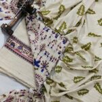 COTTON SILK HAND PRINTED UNSTITCHED DRESS MATERIAL WITH DUPATTAS