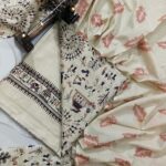 COTTON SILK HAND PRINTED UNSTITCHED DRESS MATERIAL WITH DUPATTAS